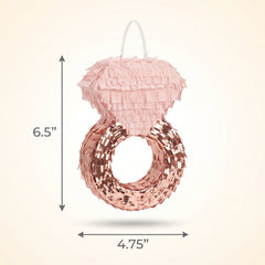 Mini Blush and Rose Gold Diamond Ring Piñata - Elegant Wedding Decor