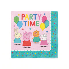 Peppa Pig Party Time Scalloped Lunch Napkins - 6.5 In. x 6.5 In. - 16 CT