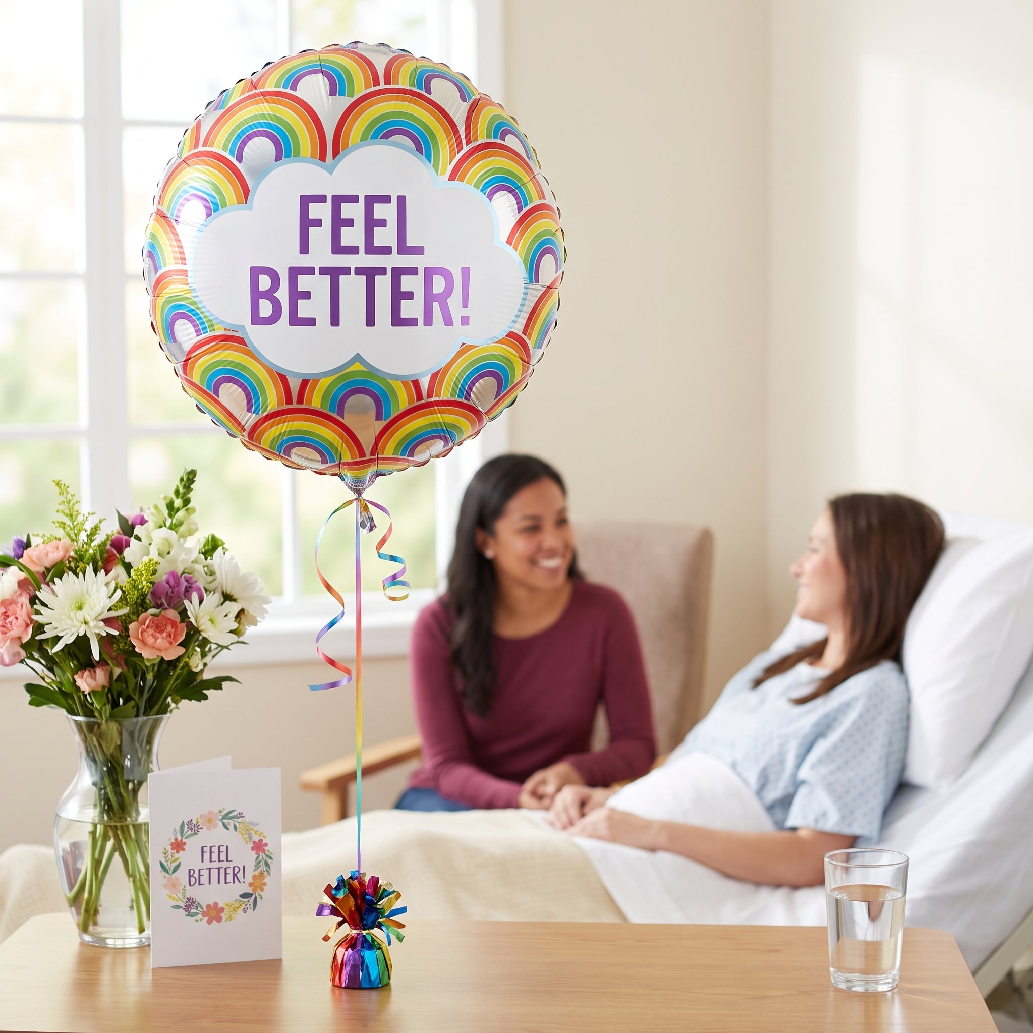 Feel Better Rainbow Foil Balloon