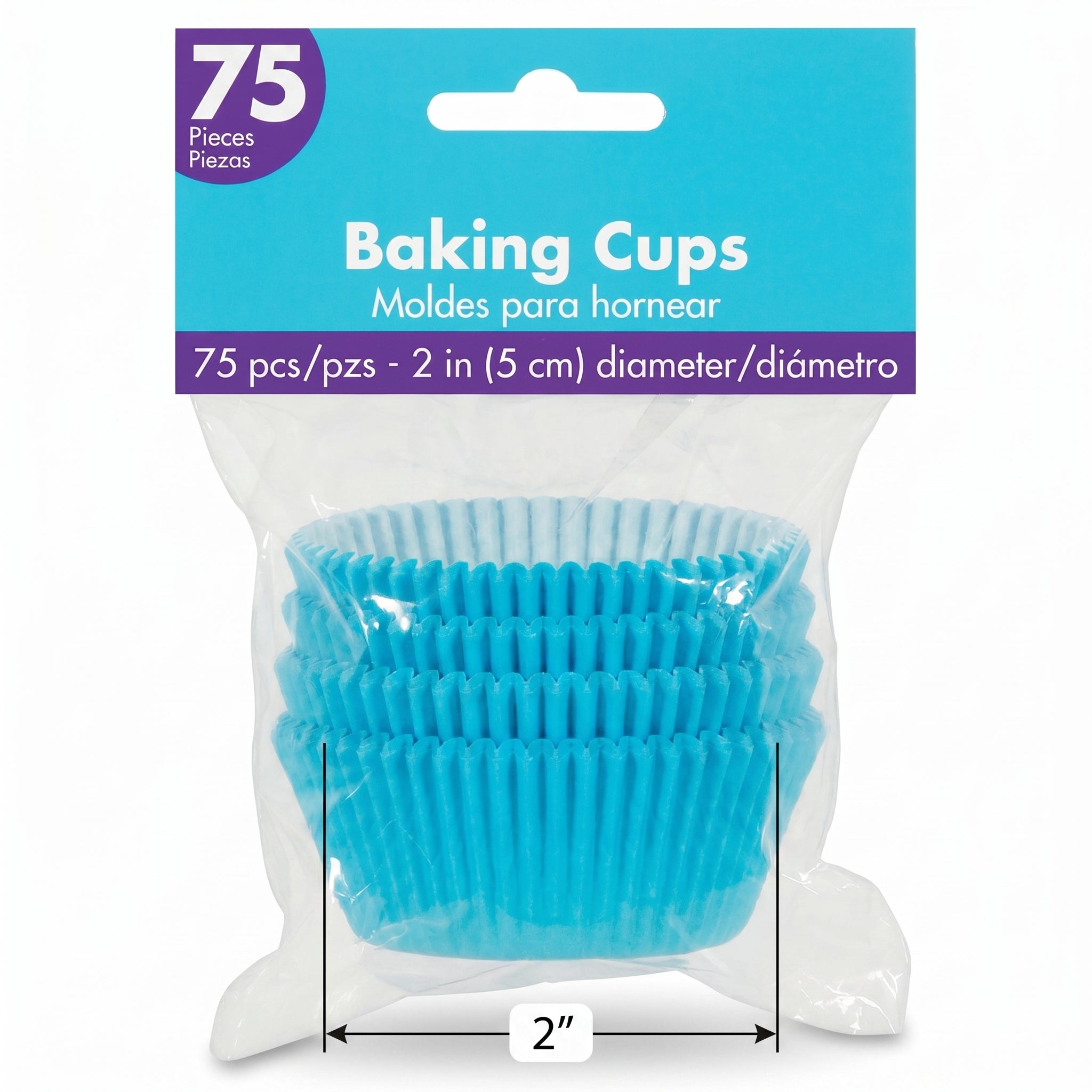 Caribbean Blue Baking Cups - 75 Pack