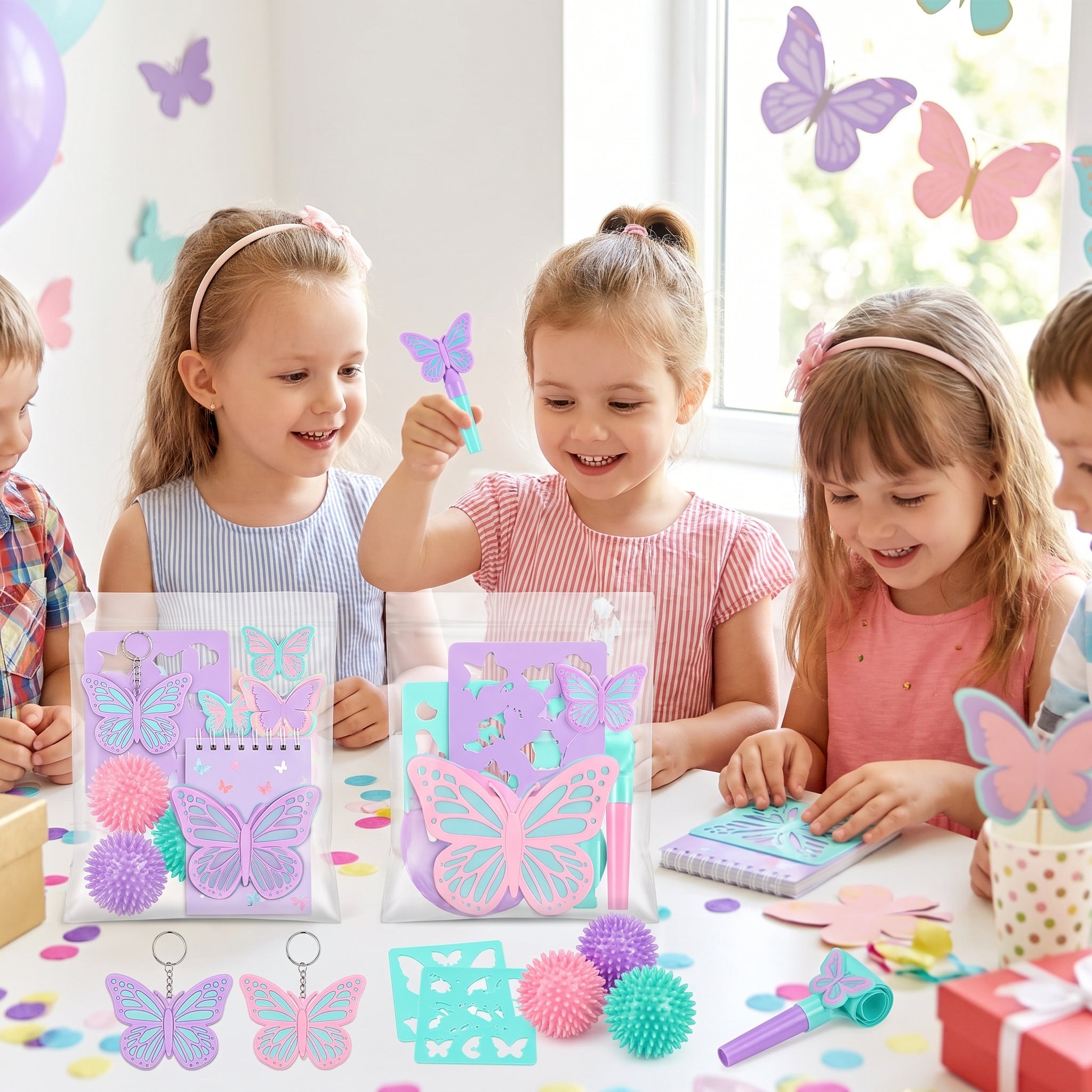 Butterfly Flutter Mega Mix Value Pack - 48-Piece Party Favor Set