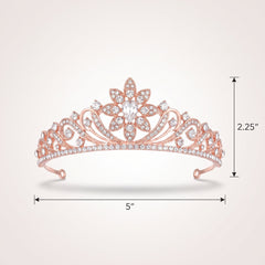 Elegant Rose Gold Gemstone Tiara for Weddings