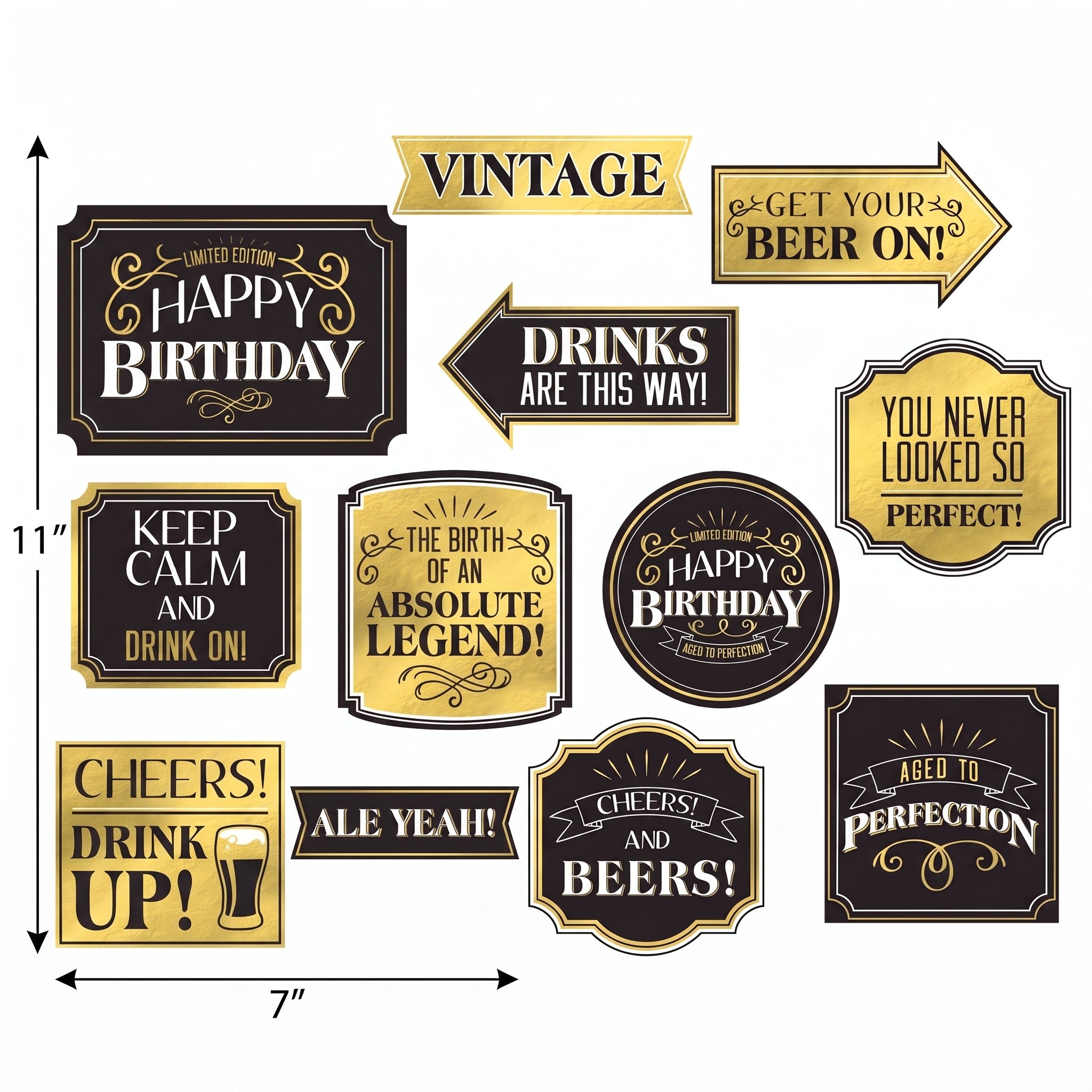 Vintage-Style Birthday Party Cutouts
