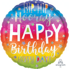 Hip Hip Hooray Happy Birthday Mylar Balloon