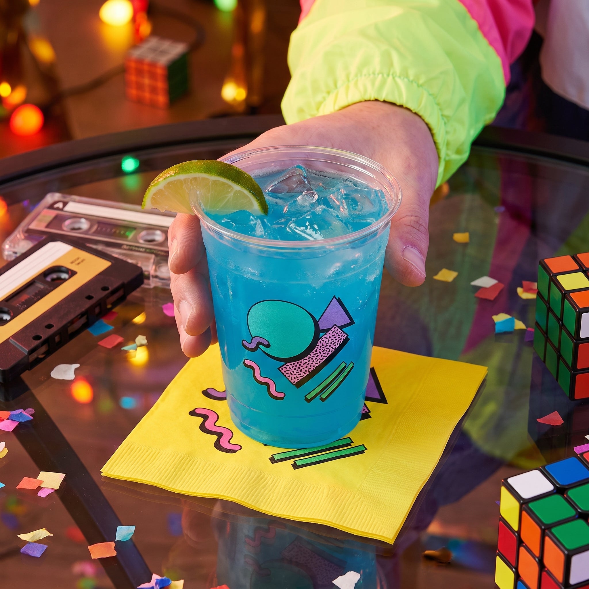 Retro 80s Beverage Napkins - 5 In. X 5 In.