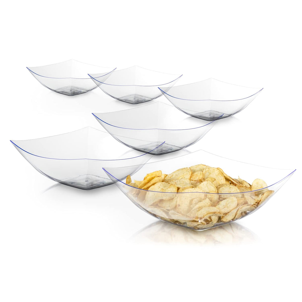 8 Oz. | Clear Square Plastic Serving Bowl | 96 Count