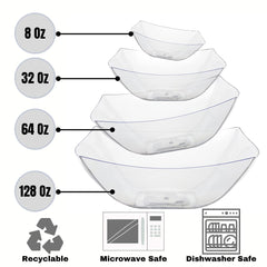 8 Oz. | Clear Square Plastic Serving Bowl | 96 Count