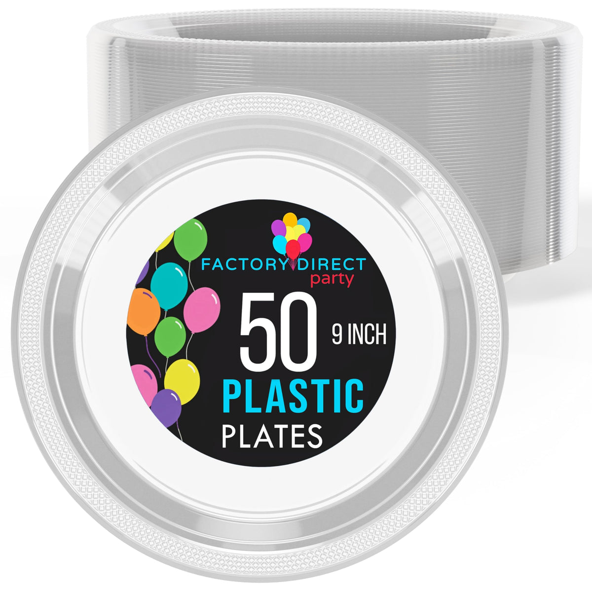 9 In. Clear Plastic Plates | 50 Count