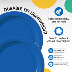 Unleashed - 9 In. Dark Blue Paper Plates - 100 Ct.