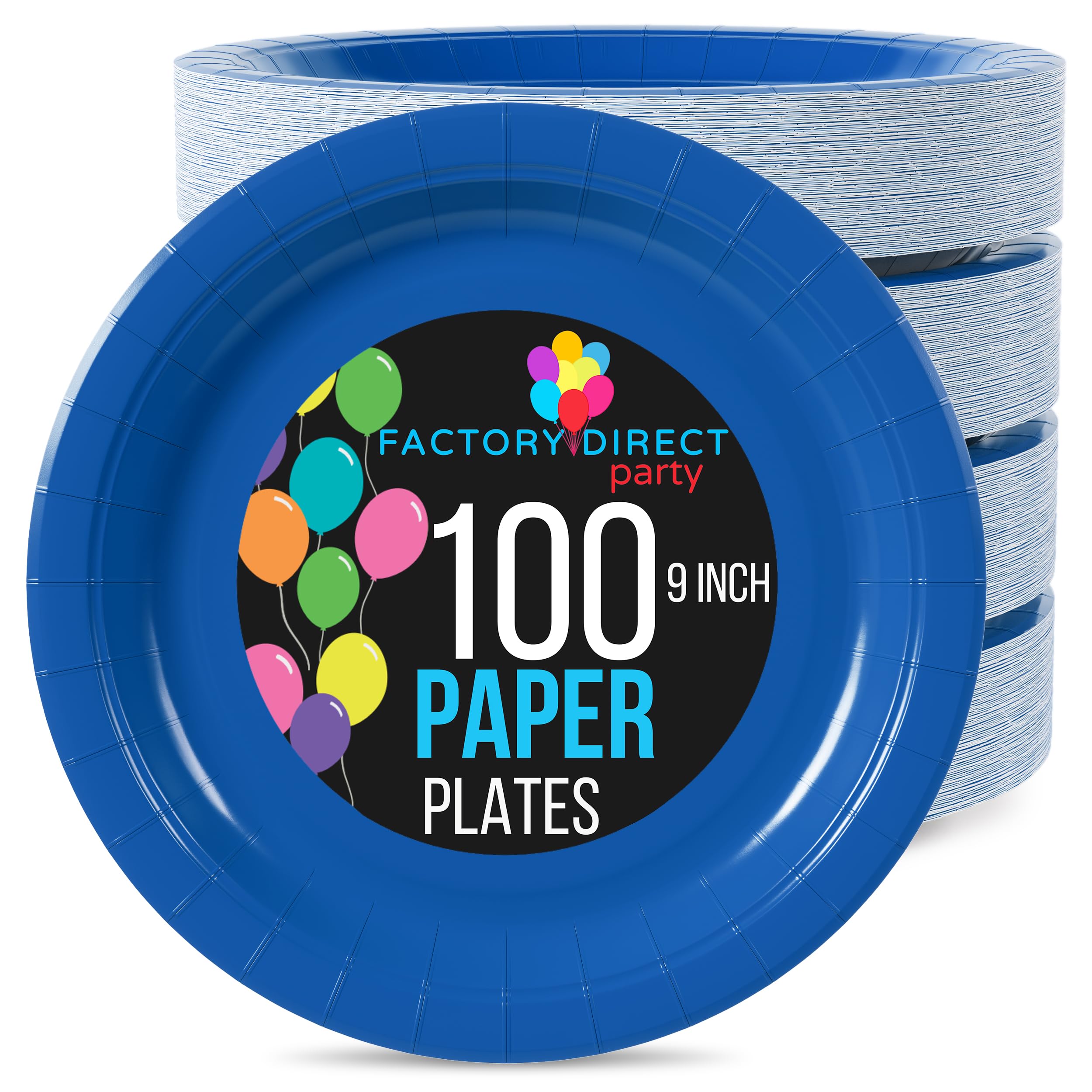 9 In. Dark Blue Paper Plates | 100 Count