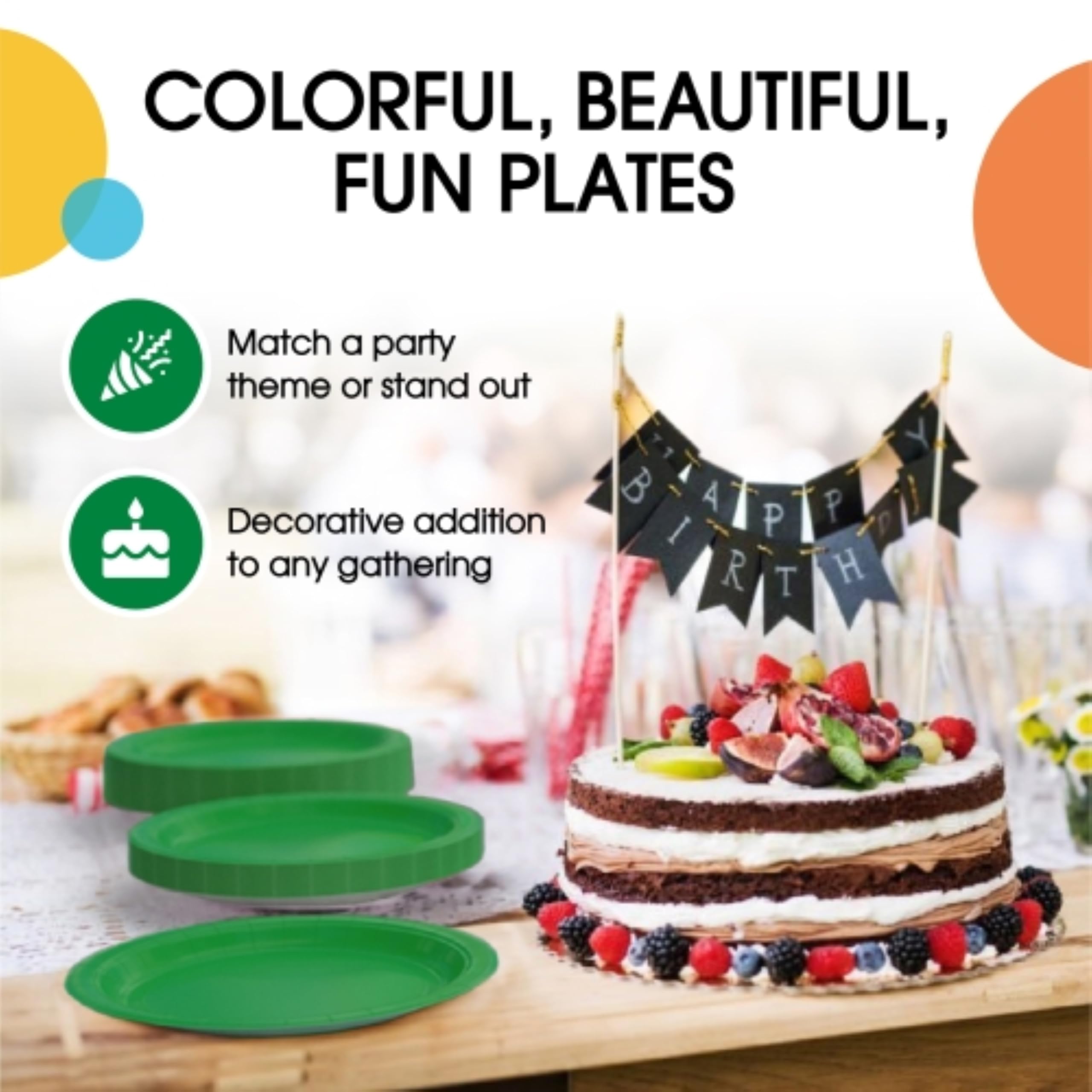 9 In. Emerald Green Plastic Plates | 50 Count