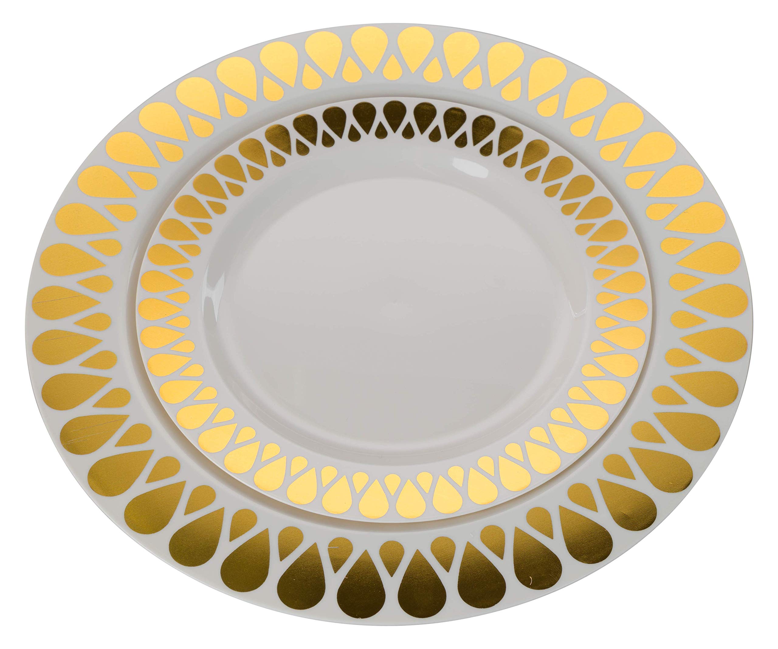 9 In. Gold Droplet Design Plates | 10 Count