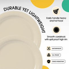 9 In. Ivory Paper Plates | 100 Count