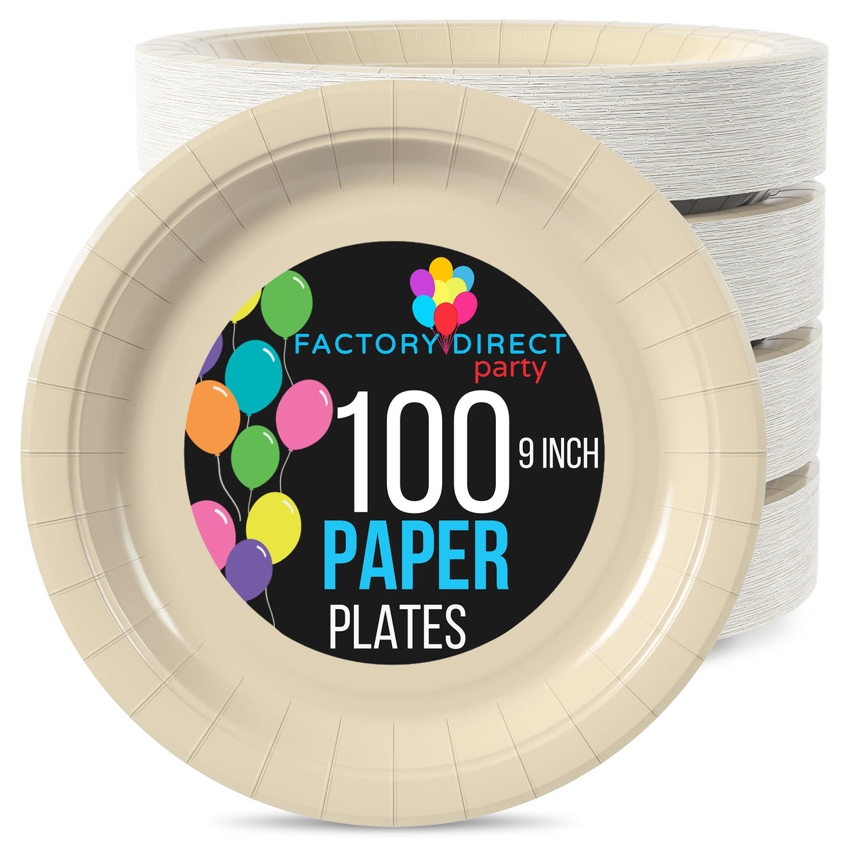 9 In. Ivory Paper Plates | 100 Count