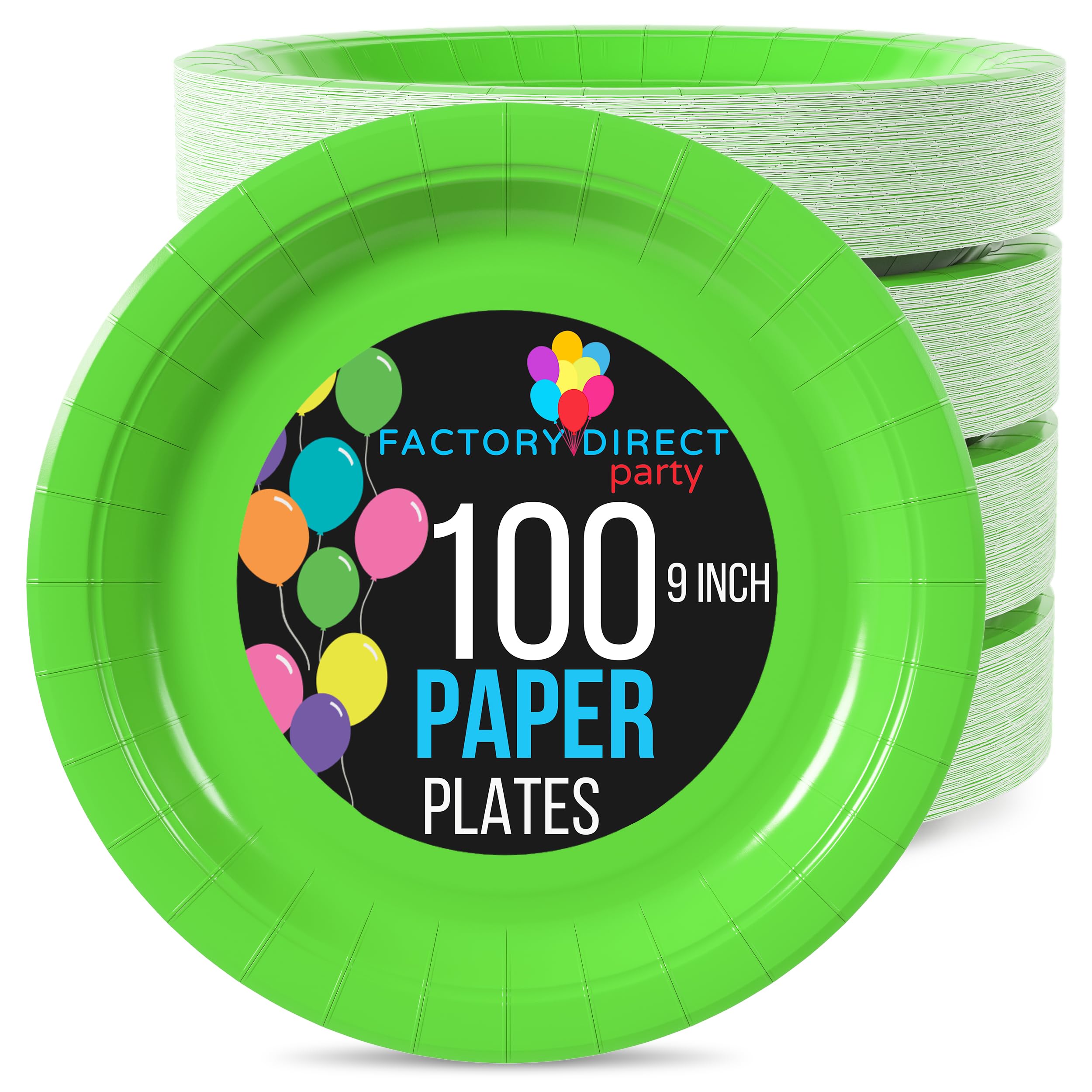 9 In. Lime Paper Plates | 100 Count