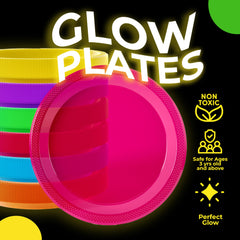 9 In. Neon Assorted Color Plastic Plates | 120 Count