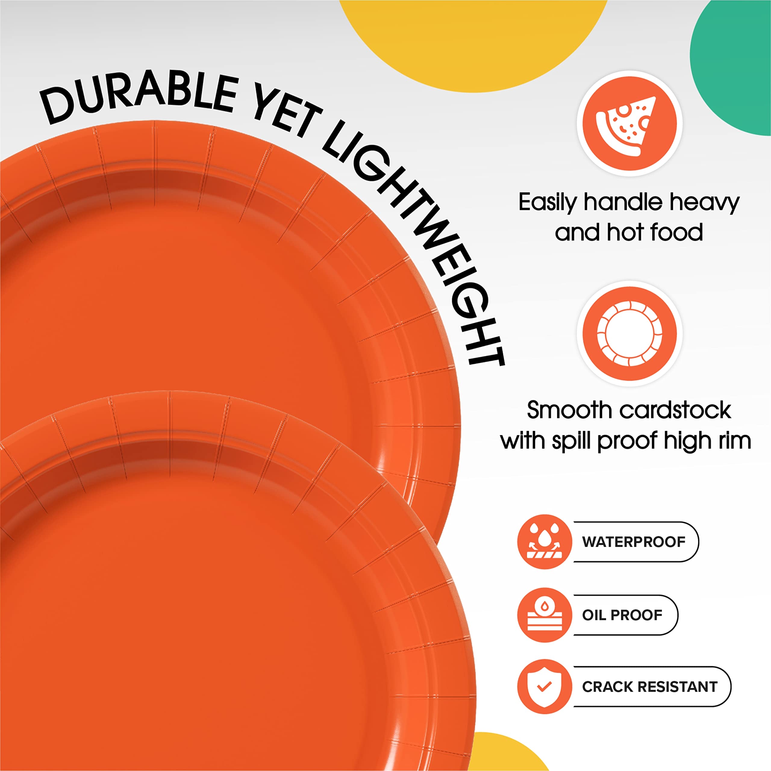 Little Gym - 9 In. Orange Paper Plates - 100 Ct.