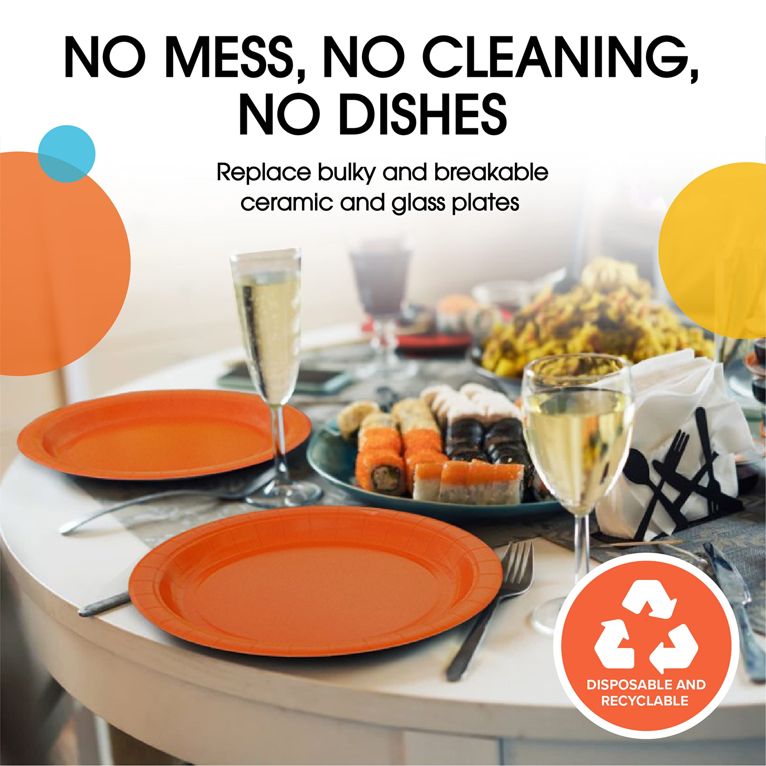 9 In. Orange Paper Plates | Case of 1000
