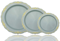 9 In. Robin Blue Victorian Design Plates | 20 Count