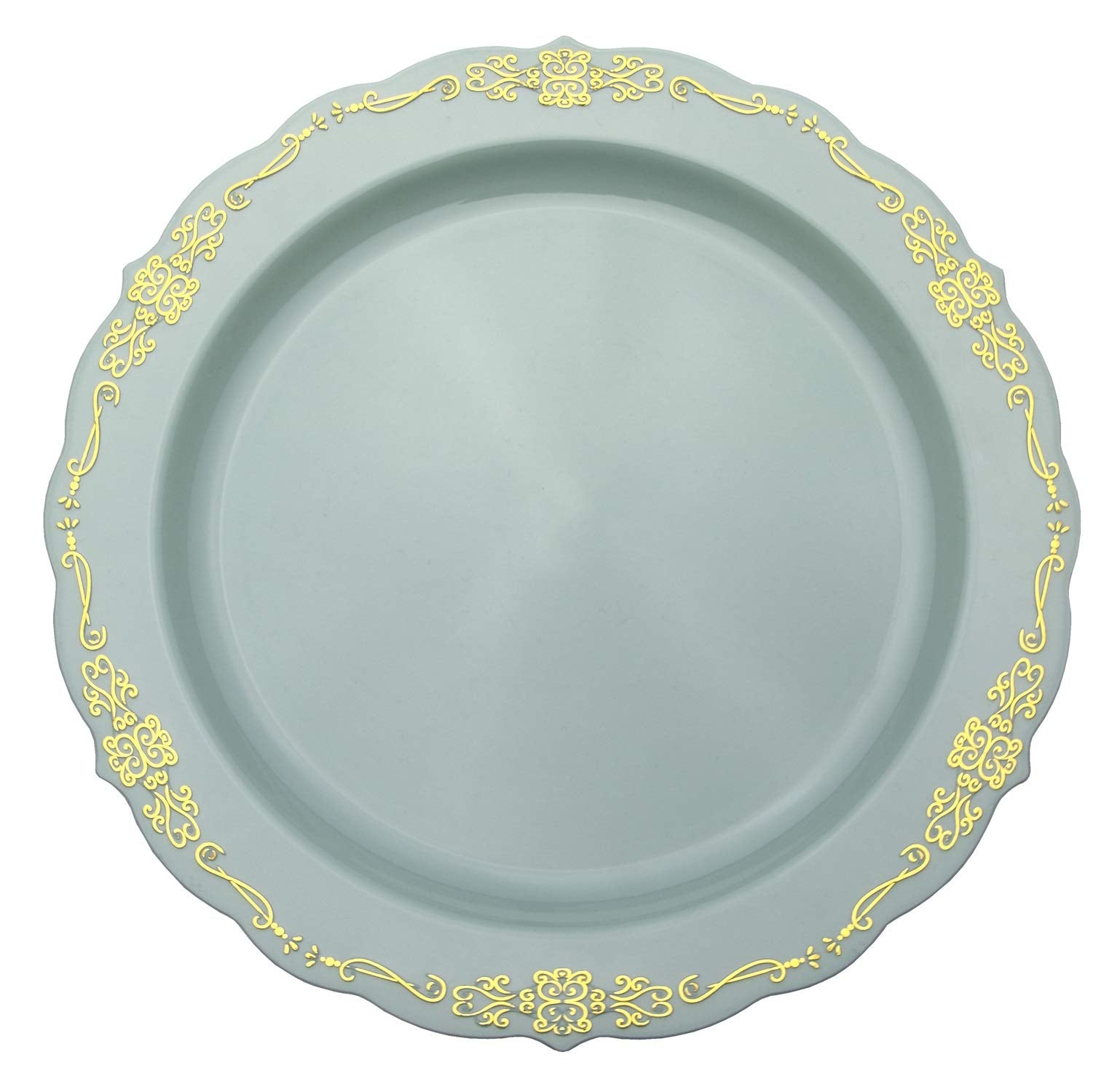 9 In. Robin Blue Victorian Design Plates | 20 Count