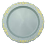 9 In. Robin Blue Victorian Design Plates | 20 Count