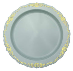 9 In. Robin Blue Victorian Design Plates | 20 Count