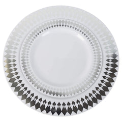 9 In. Silver Brilliance Design Plates | 10 Count