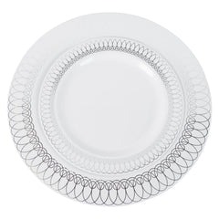 9 In. Silver Ovals Design Plates | 10 Count