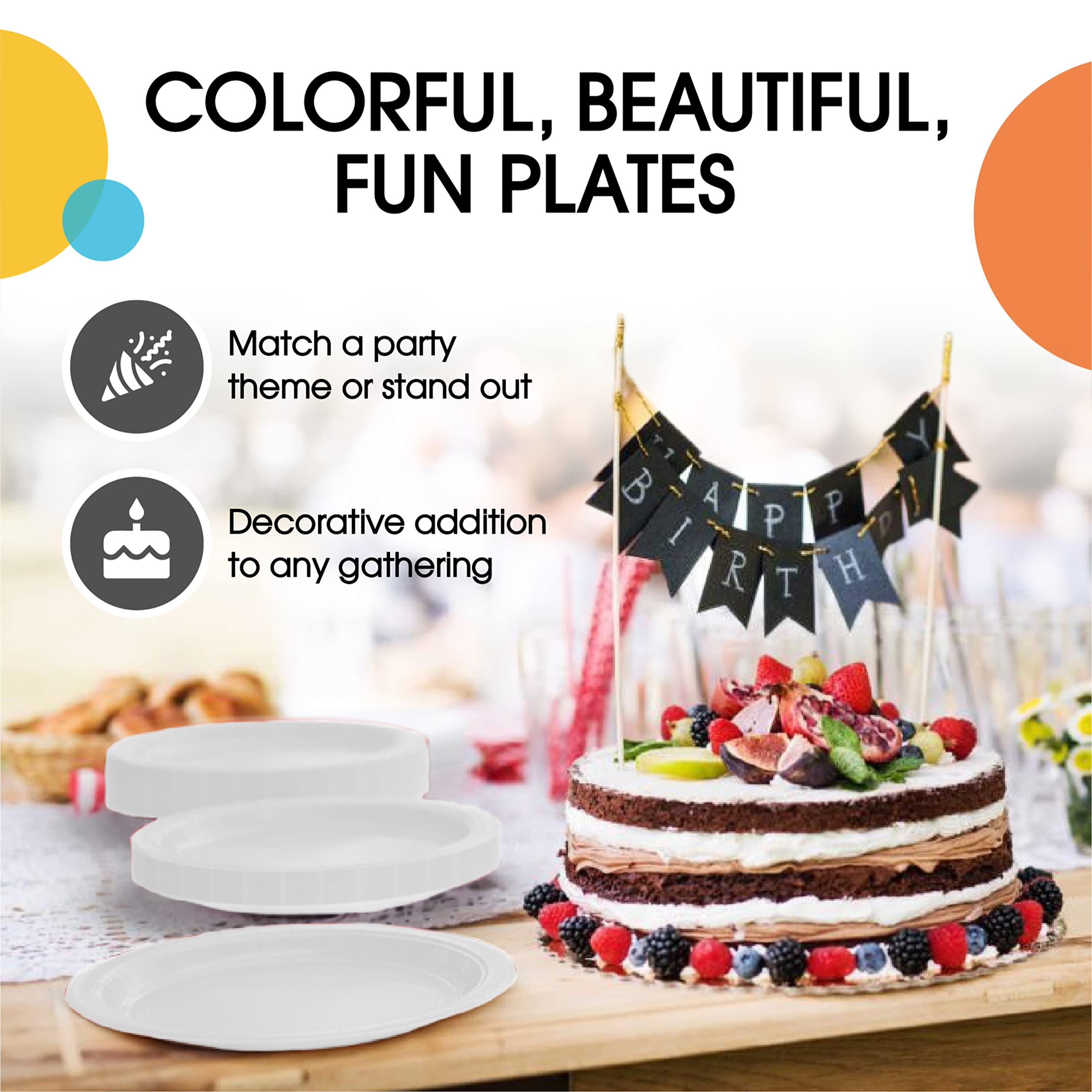 9 In. White Paper Plates | 100 Count