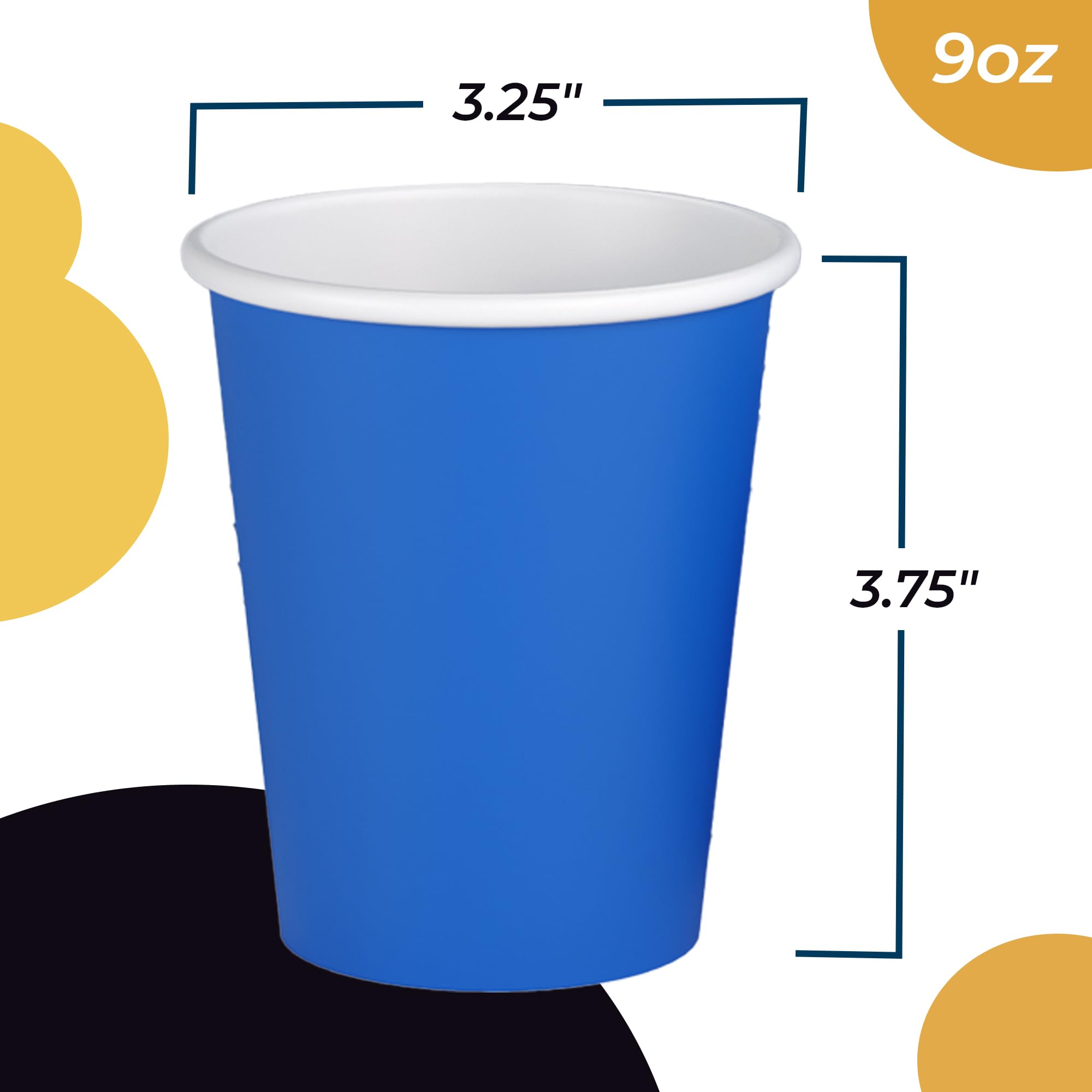 Little Gym - 9 Oz. Dark Blue Paper Cups - 100 Ct.