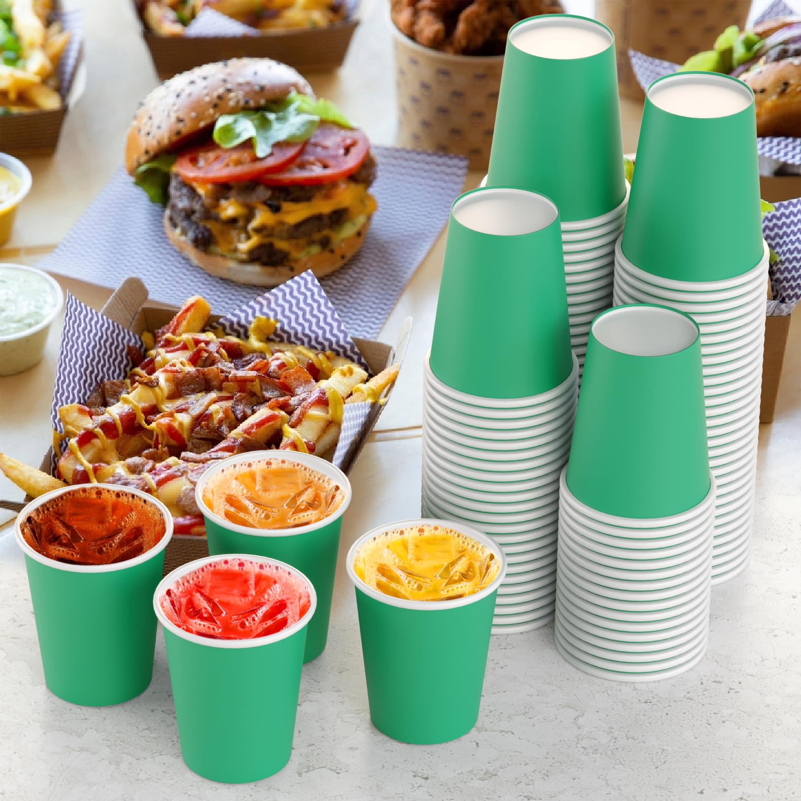 9 Oz. Emerald Green Paper Cups | 100 Count