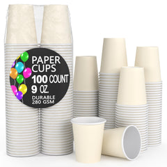 9 Oz. Ivory Paper Cups | 100 Count