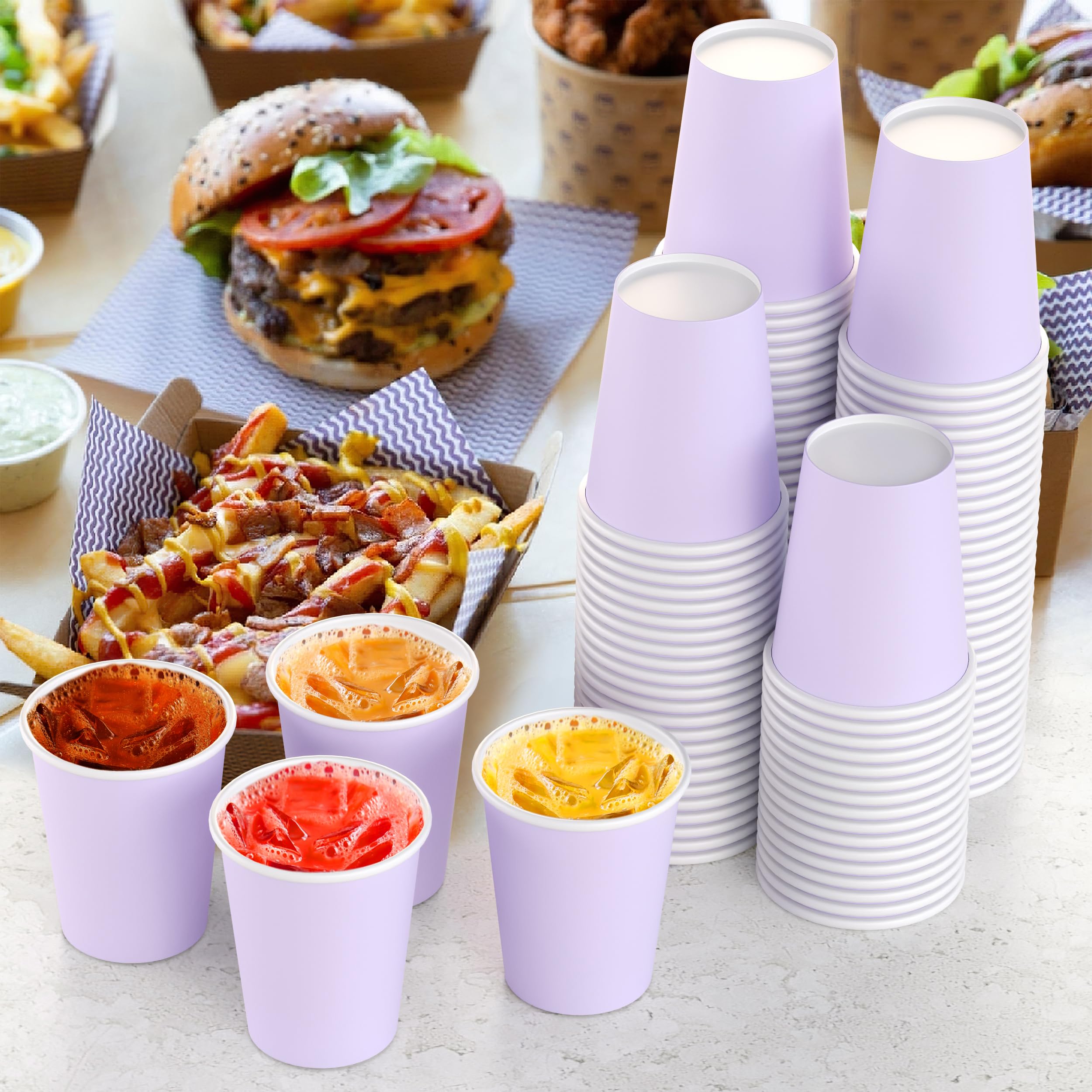 9 Oz. Lavender Paper Cups | 100 Count