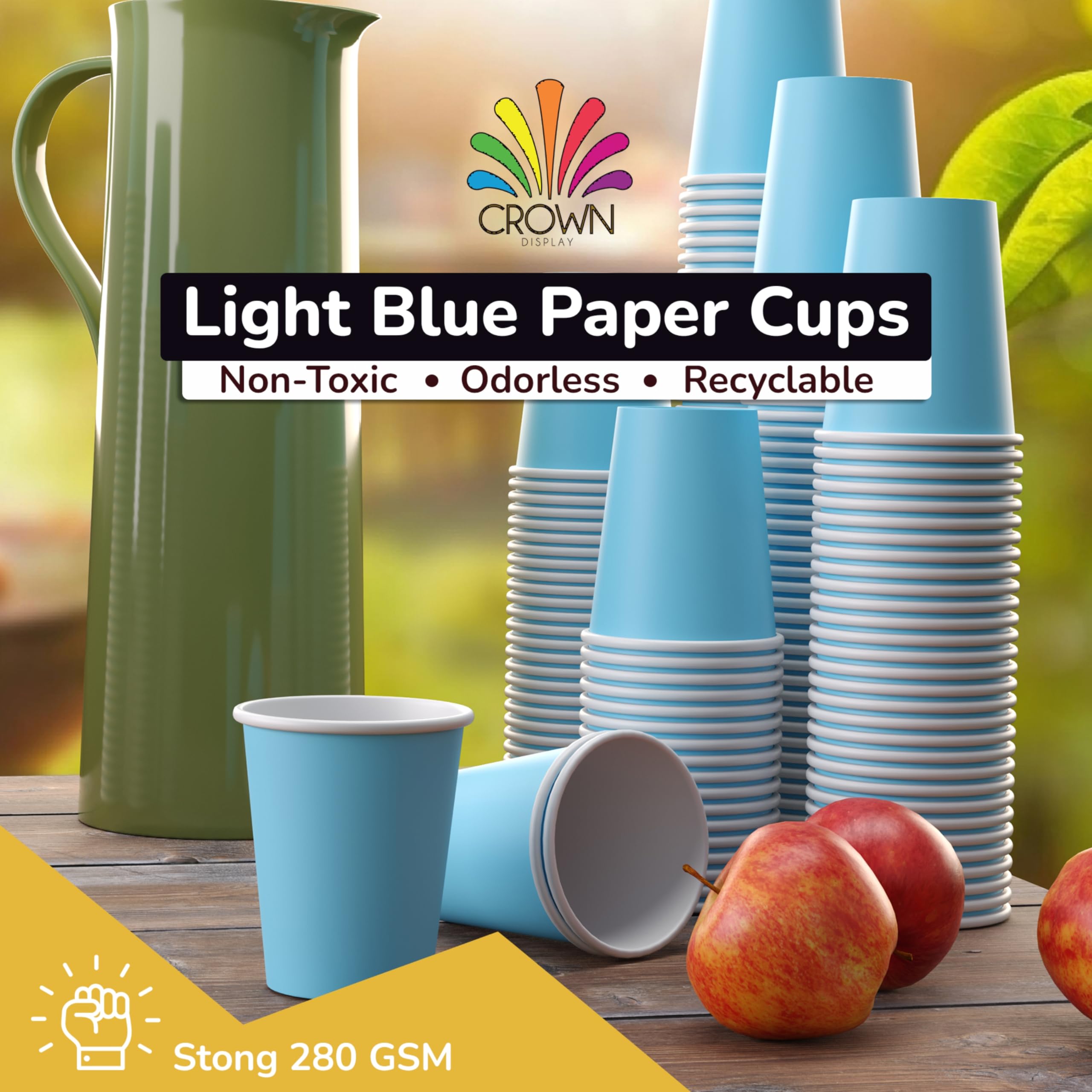 Little Gym - 9 Oz. Light Blue Paper Cups - 100 Ct.