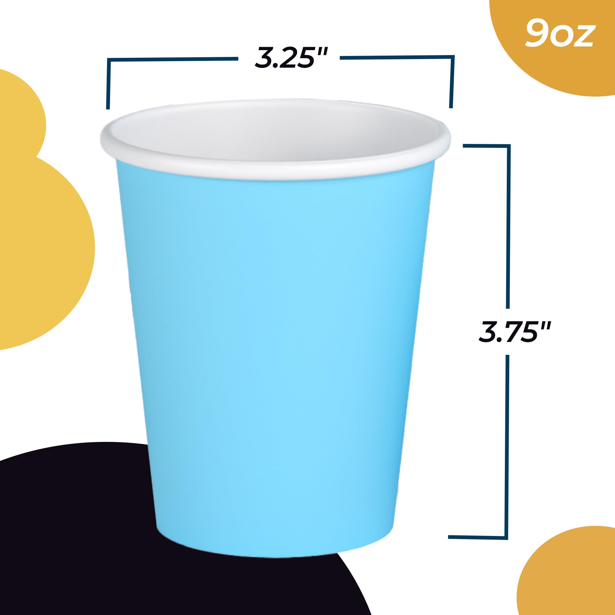 Unleashed - 9 Oz. Light Blue Paper Cups - 100 Ct.