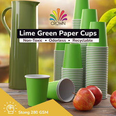 Little Gym - 9 Oz. Lime Green Paper Cups - 100 Ct.