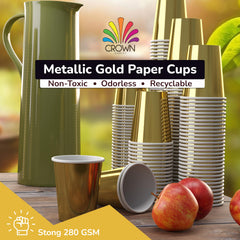 9 Oz. Metallic Gold Paper Cups | 100 Count