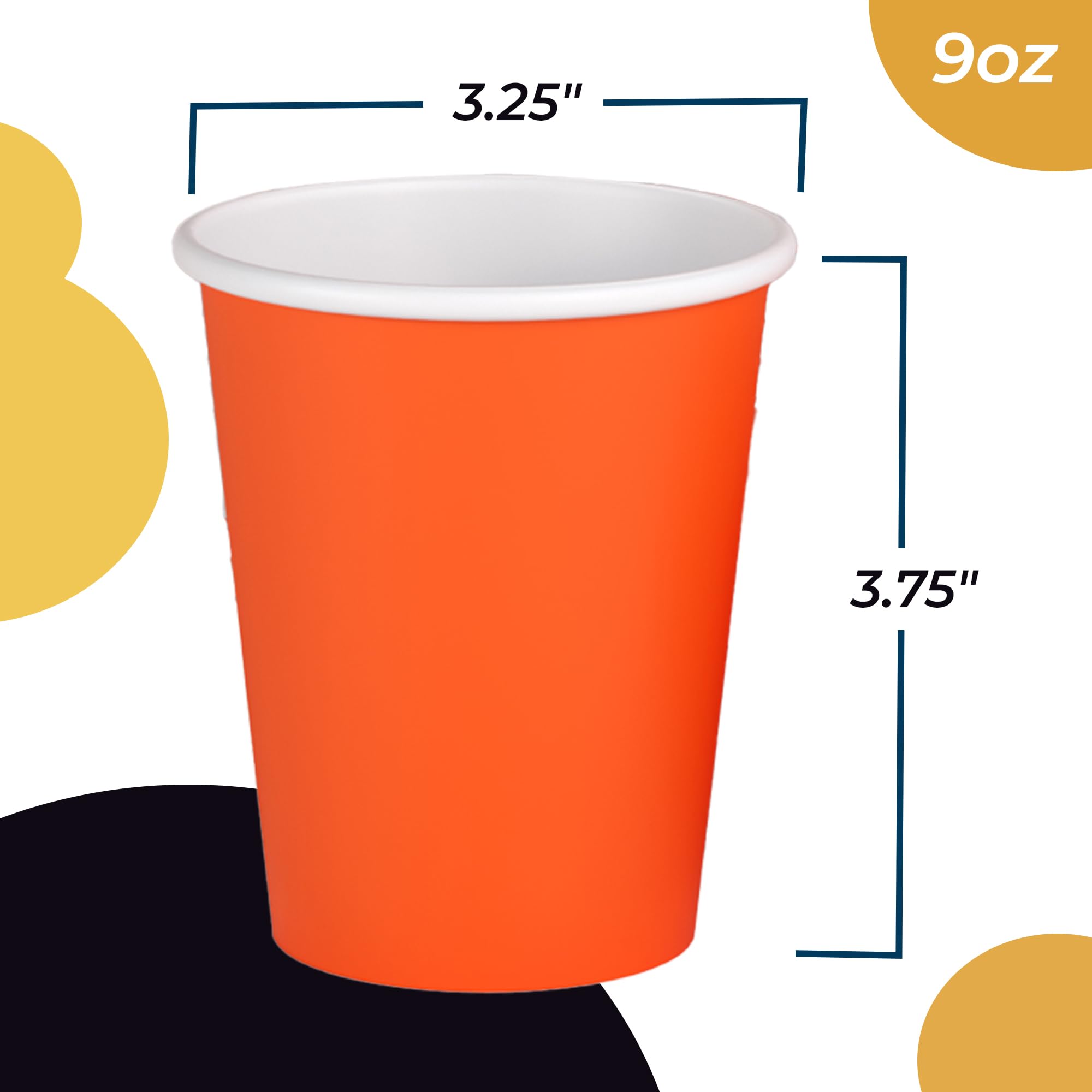 Unleashed - 9 Oz. Orange Paper Cups - 100 Ct.