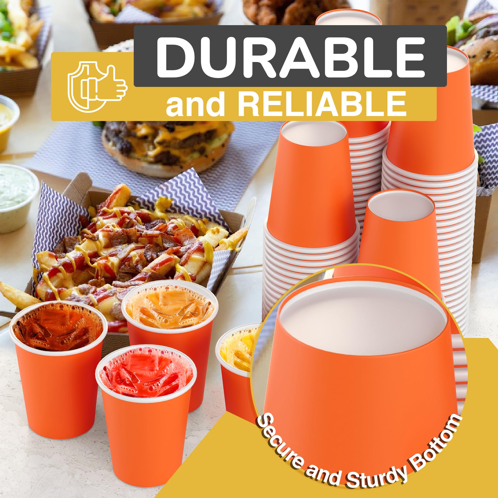 Little Gym - 9 Oz. Orange Paper Cups - 100 Ct.