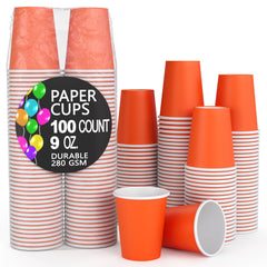 Little Gym - 9 Oz. Orange Paper Cups - 100 Ct.