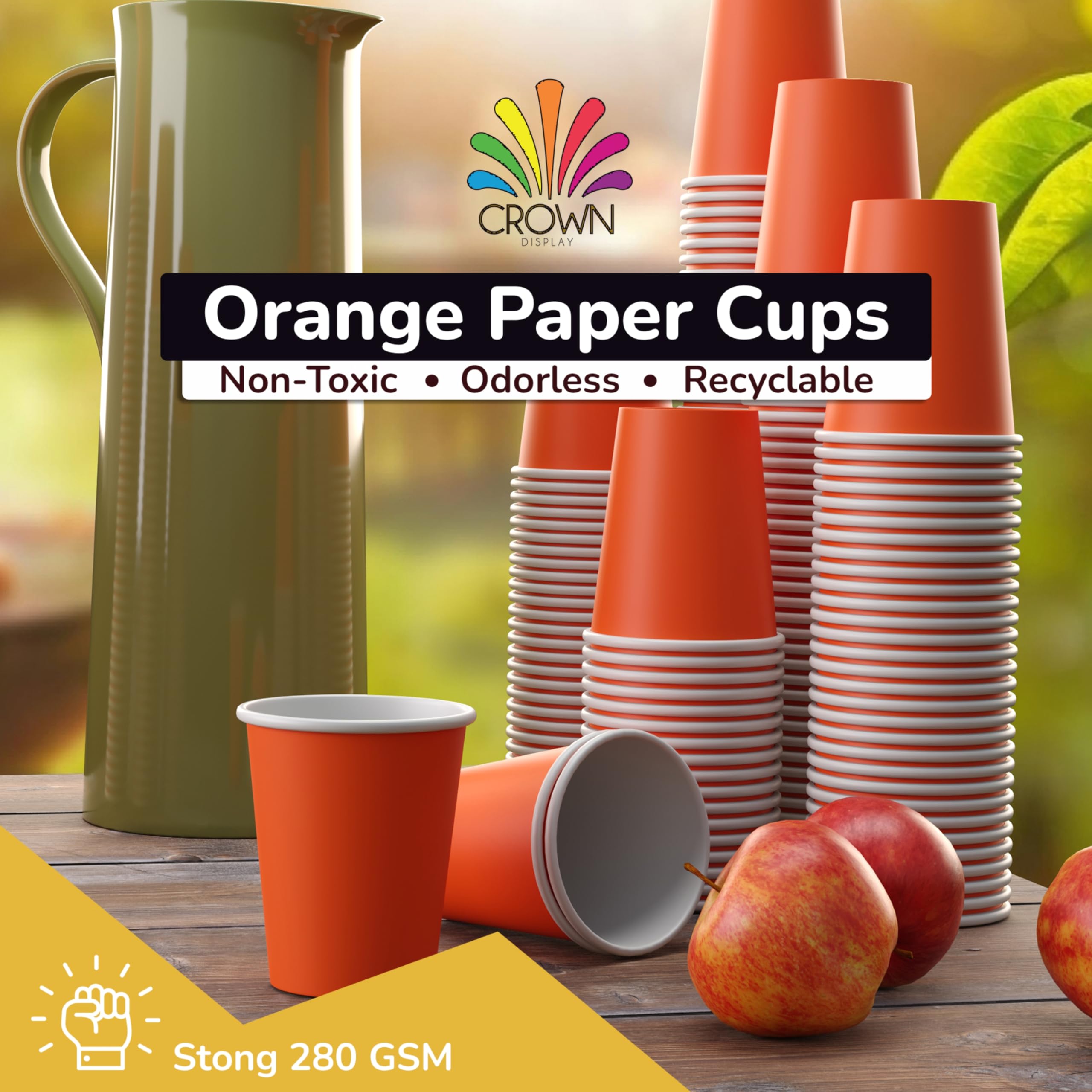 Unleashed - 9 Oz. Orange Paper Cups - 100 Ct.