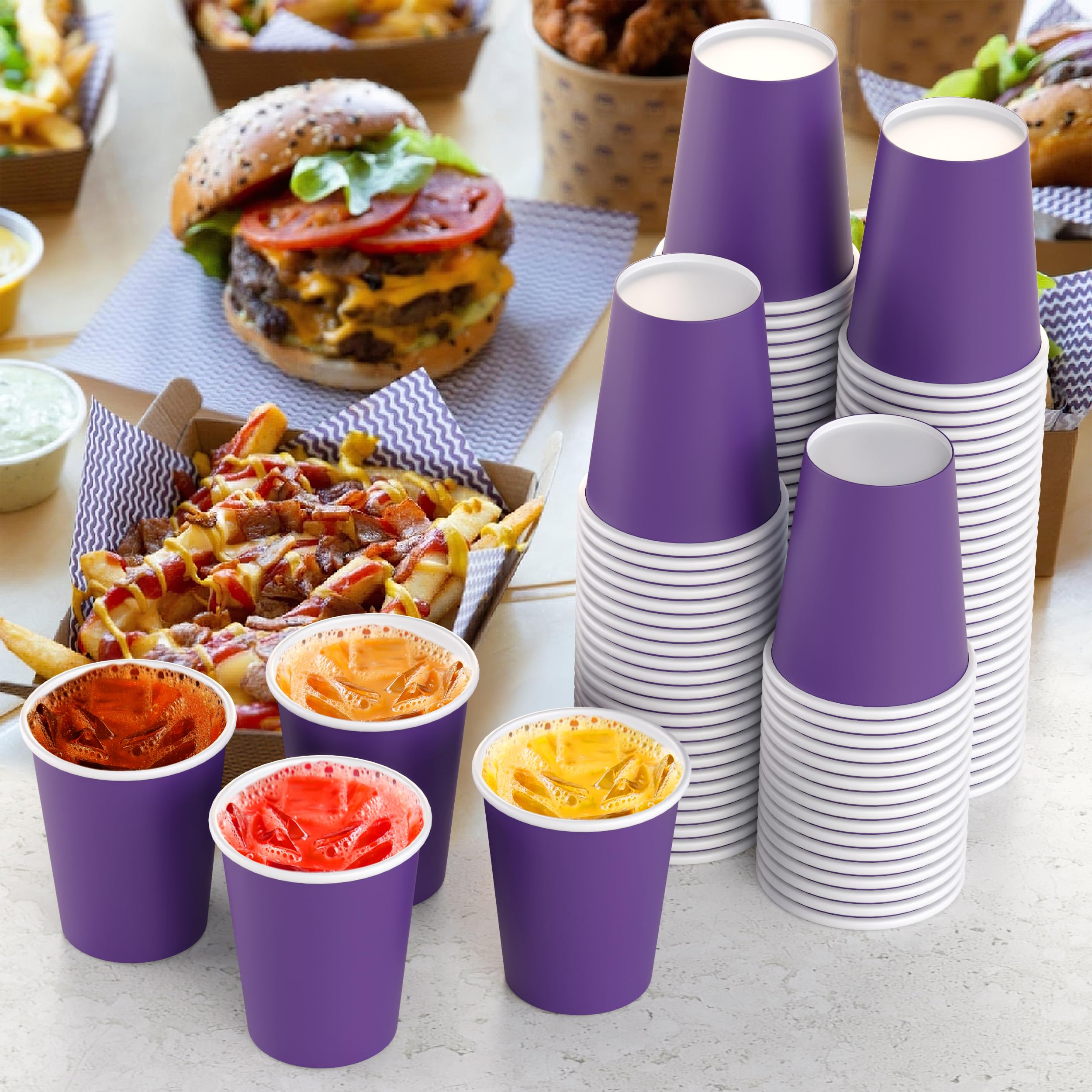 Little Gym - 9 Oz. Purple Paper Cups - 100 Ct.