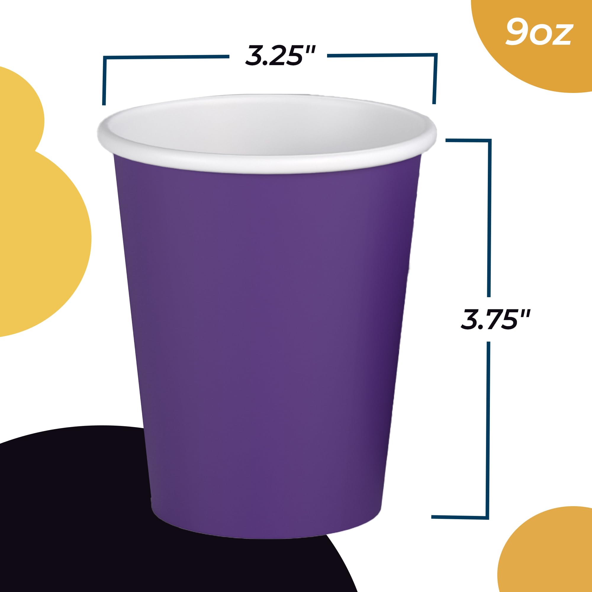 Little Gym - 9 Oz. Purple Paper Cups - 100 Ct.