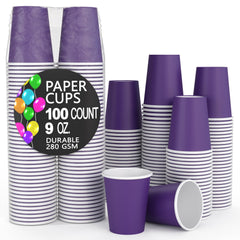 Unleashed - 9 Oz. Purple Paper Cups - 100 Ct.