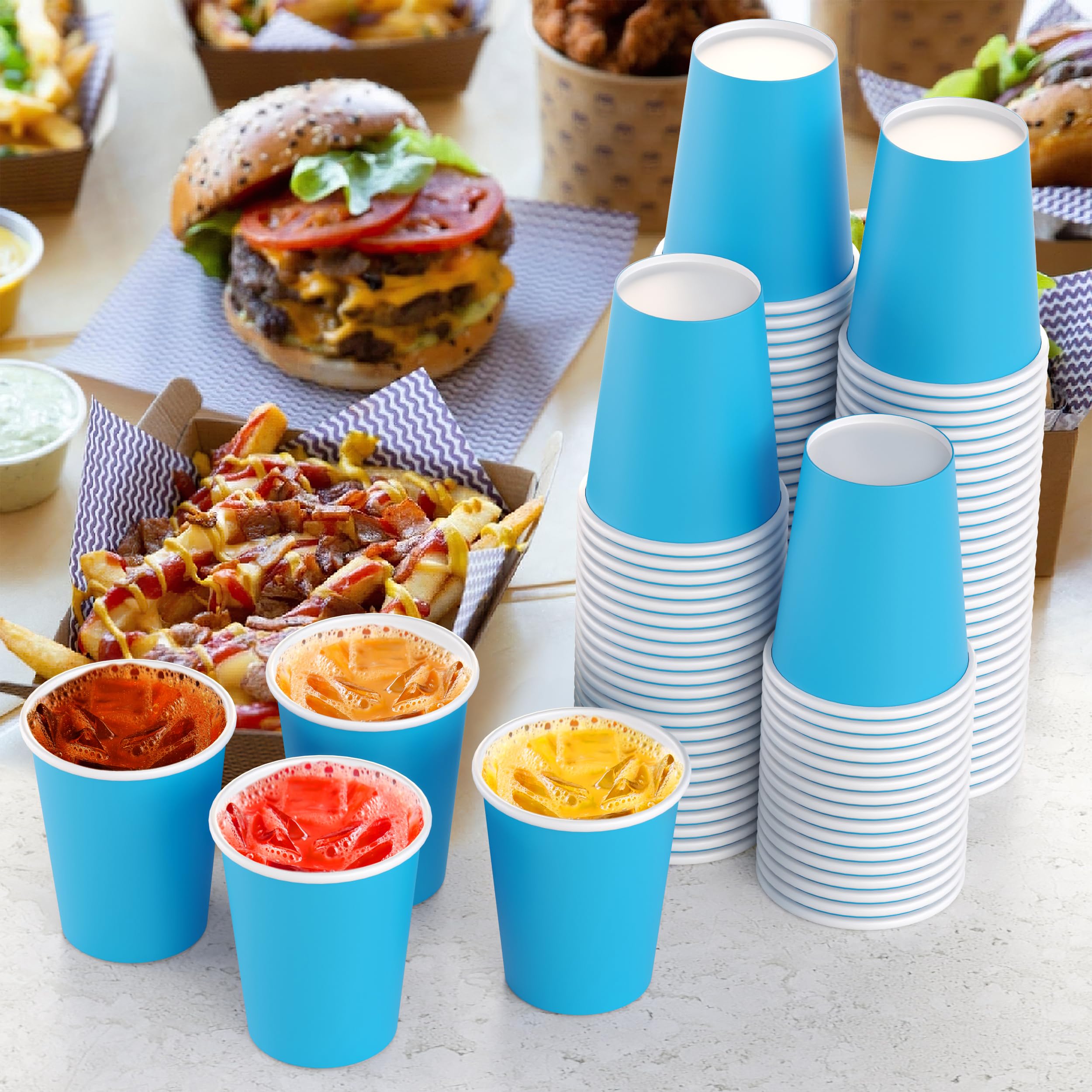 Little Gym - 9 Oz. Turquiose Paper Cups - 100 Ct.