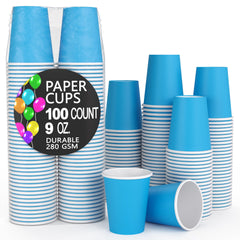 Little Gym - 9 Oz. Turquiose Paper Cups - 100 Ct.