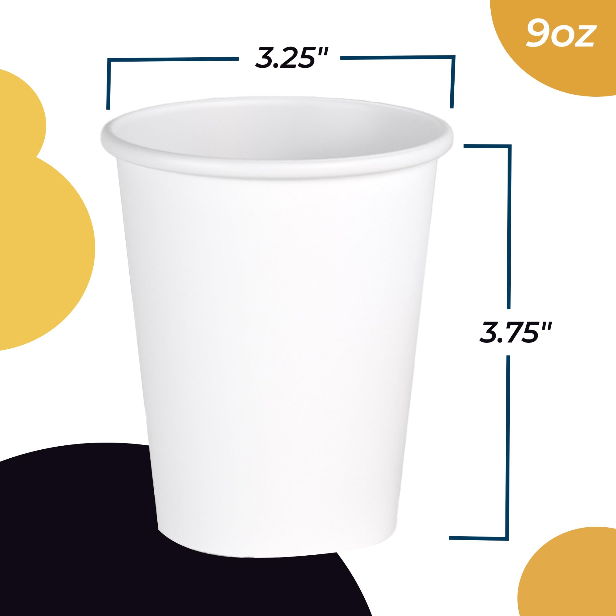 9 Oz. White Paper Cups | Case of 1000