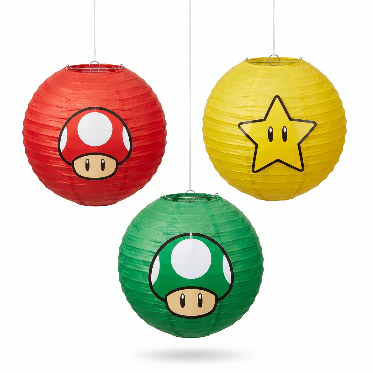 Nintendo Super Mario Bros Paper Lantern Decorations, 9.5-Inch, 3-Pack