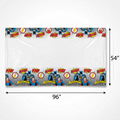 Justice League Heroes Unite Plastic Table Cover, 54x96-Inch