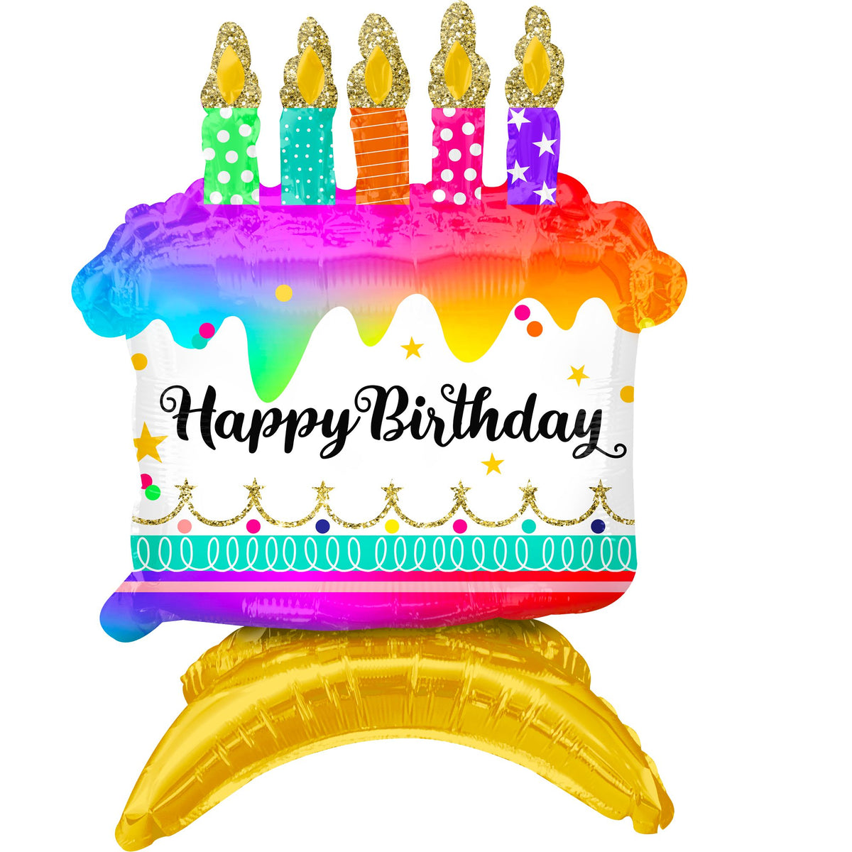 Colorful Birthday Cake Foil Balloon